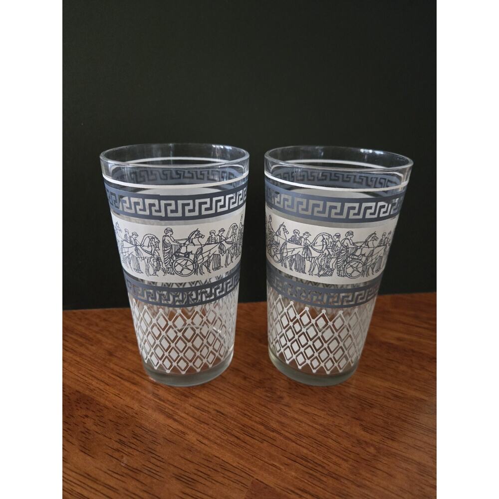 Jasperware Greek Roman Barware 1950s. Vintage